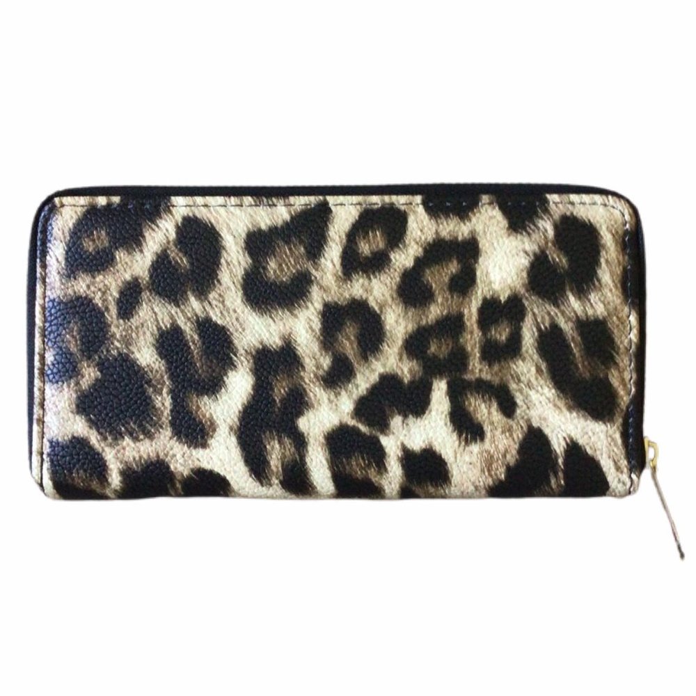 New Patterned Zip Around Wallet  -Available in Sunflowers, Cow, & Leopard